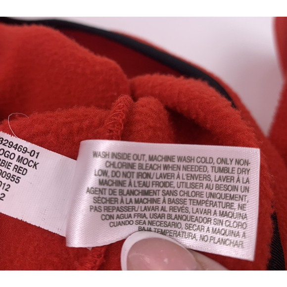 Old Navy Y2K Fleece 1/4 Zip Fleece Red Blue 2010's Spell Out Embroidered S - Picture 9 of 11